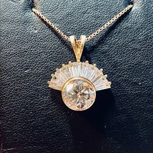 14k yellow gold. Set with very high quality CZ..